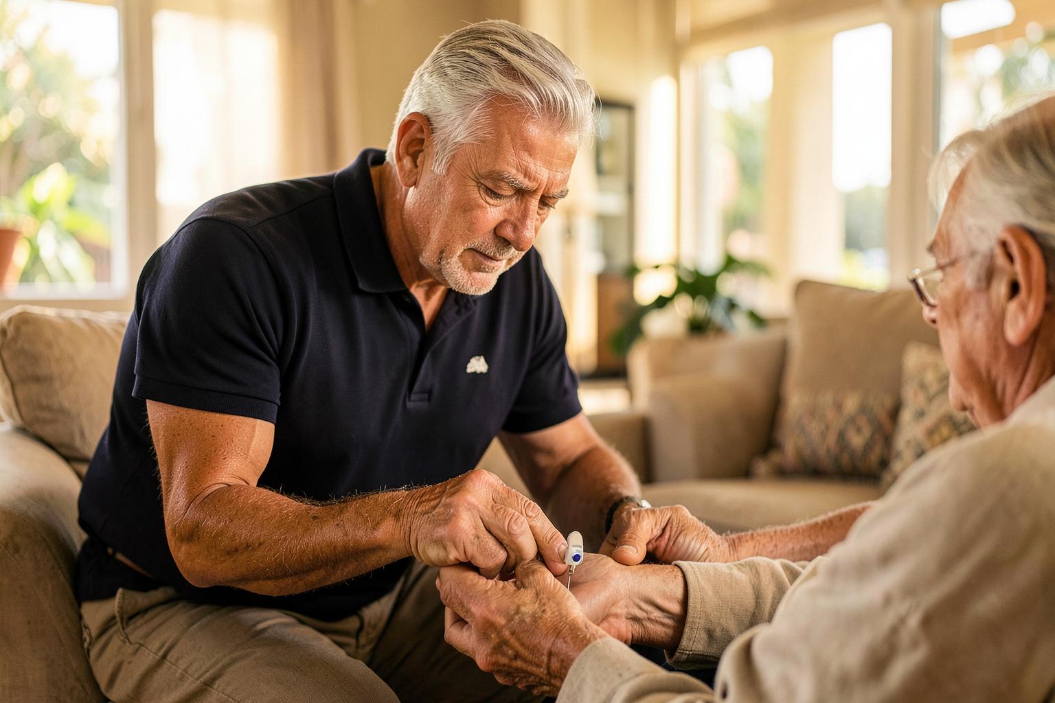Dr. Yale Gordon, neuropathy doctor in Palm Beach County, performing an in-home nerve damage exam in Delray Beach