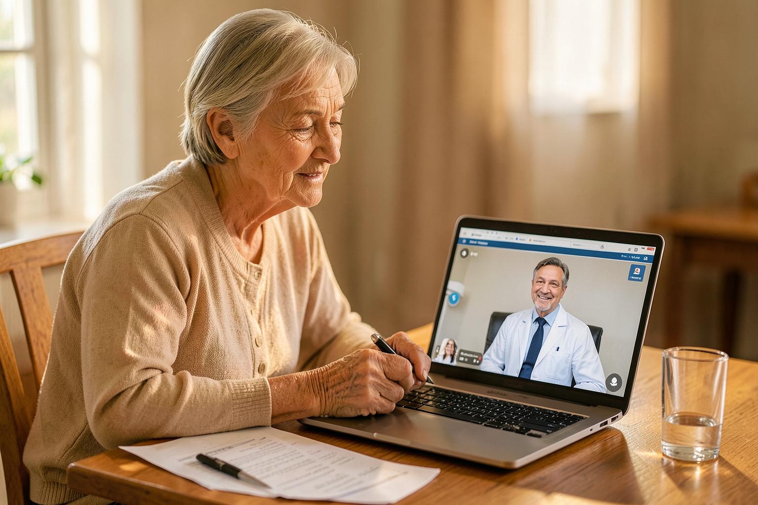 Woman at home during an online functional medicine consultation for neuropathy root-cause lab testing